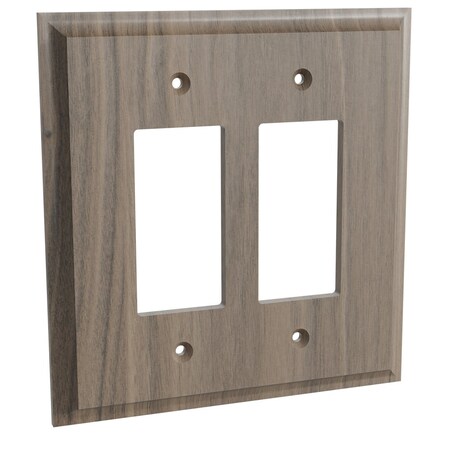 Designs Of Distinction Double Levington Switch Plate - Walnut 01451003WL1